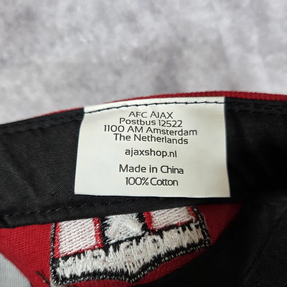 Ajax Amsterdam Soccer Unisex Black & Red Baseball Cap One Size Adjustable